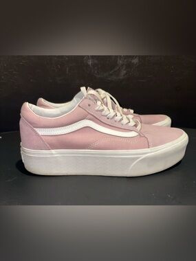 Vans Old Skool Platform Sneakers - Light Pink & White
